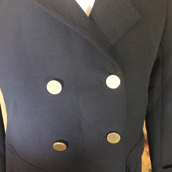 ANN TAYLOR Size 2P Navy Blazer Brushed Gold Stretchy Blazers $198 NEW - Picture 11 of 16